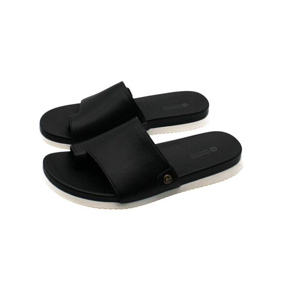 Cristeena Womens Faux Leather Embellished Slide Sandals - Picture 7 of 8